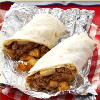 Meat & Potato Breakfast Burritos
